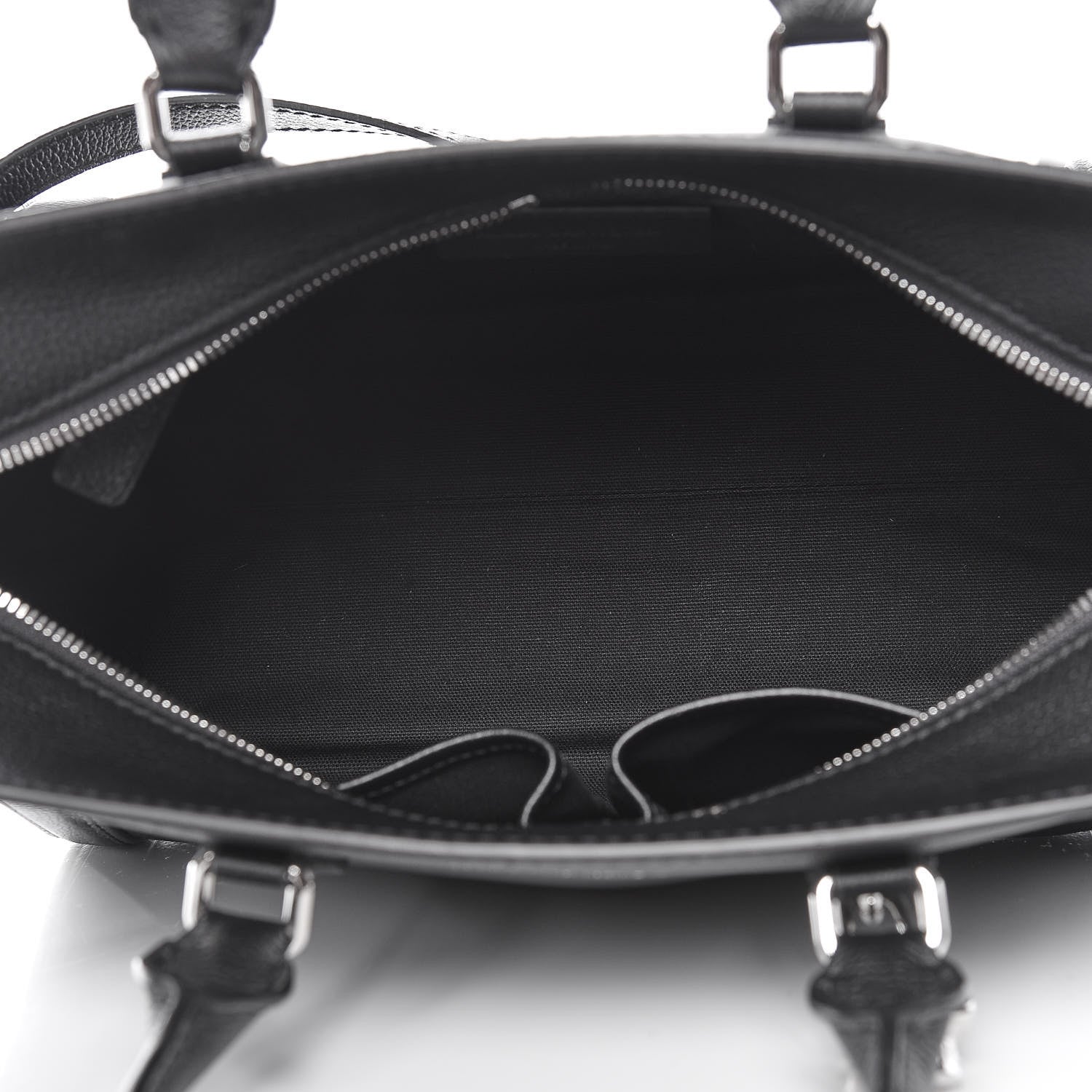 Alexander McQueen Pebbled Calfskin Small Skull Padlock Zip Around Tote Black 5 of 10