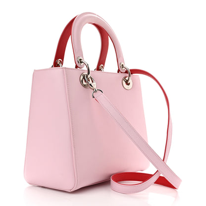 Christian Dior Smooth Calfskin Embroidered Medium Lady Dior Pink Multicolor 3 of 10