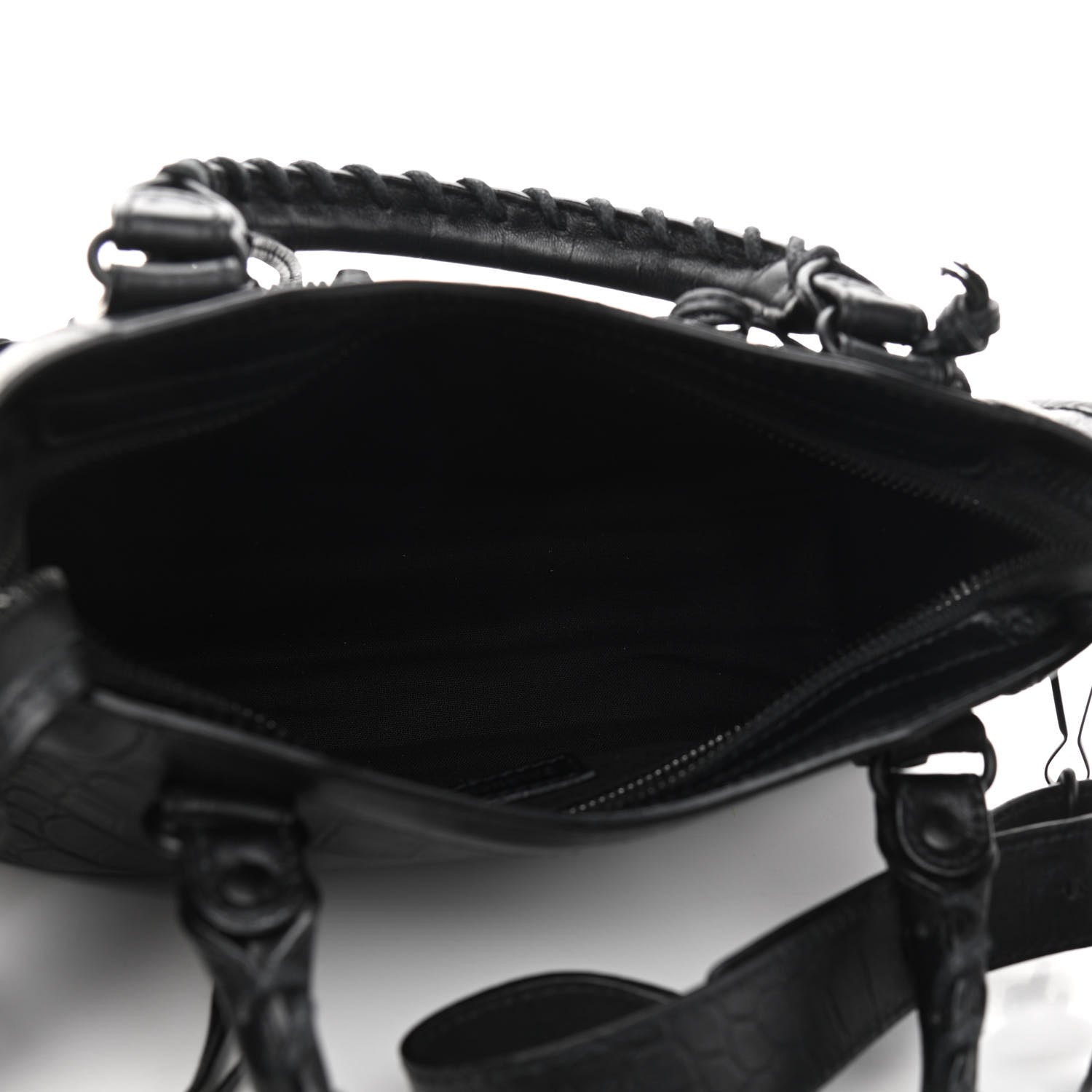 Balenciaga Matte Supple Lambskin Crocodile Embossed Classic Black Hardware Mini City Black 5 of 12