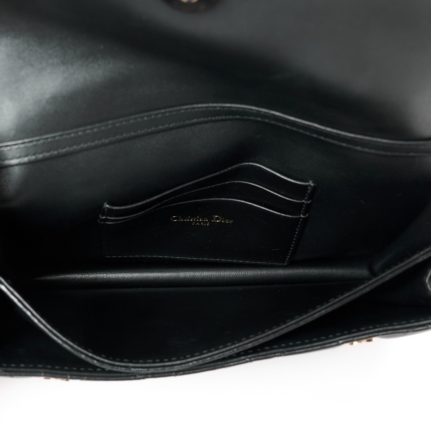 Christian Dior Lambskin Cannage Butterfly Studs Miss Dior Pouch Black 4 of 9