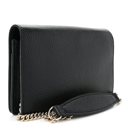 Gucci Pebbled Calfskin Soho Wallet On Chain Black 3 of 12