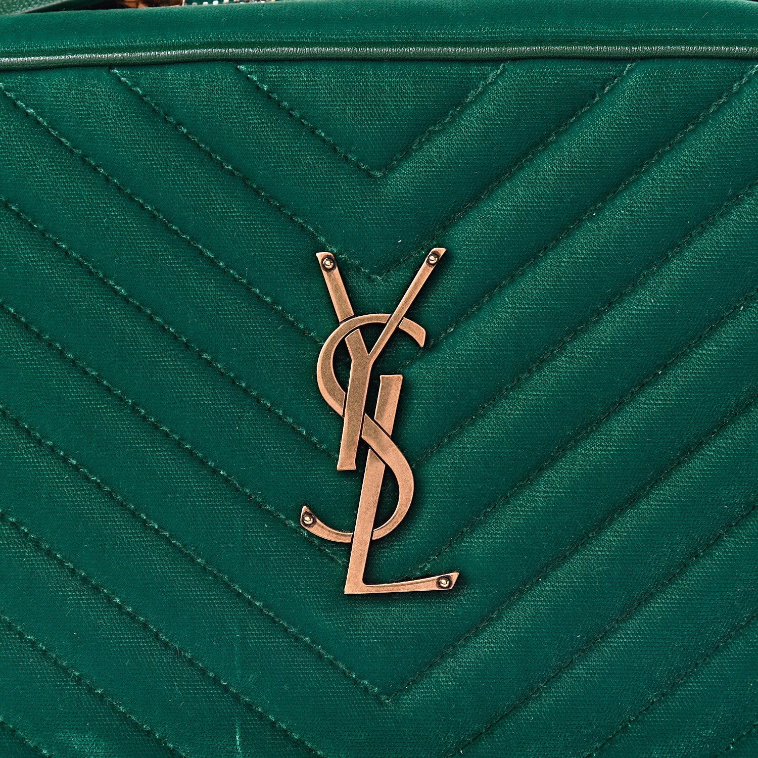 Saint Laurent Velvet Matelasse Monogram Lou Camera Bag Deep Malachite 10 of 10