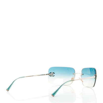 Chanel Metal Crystal CC Logo Sunglasses 4017-D Blue 4 of 8