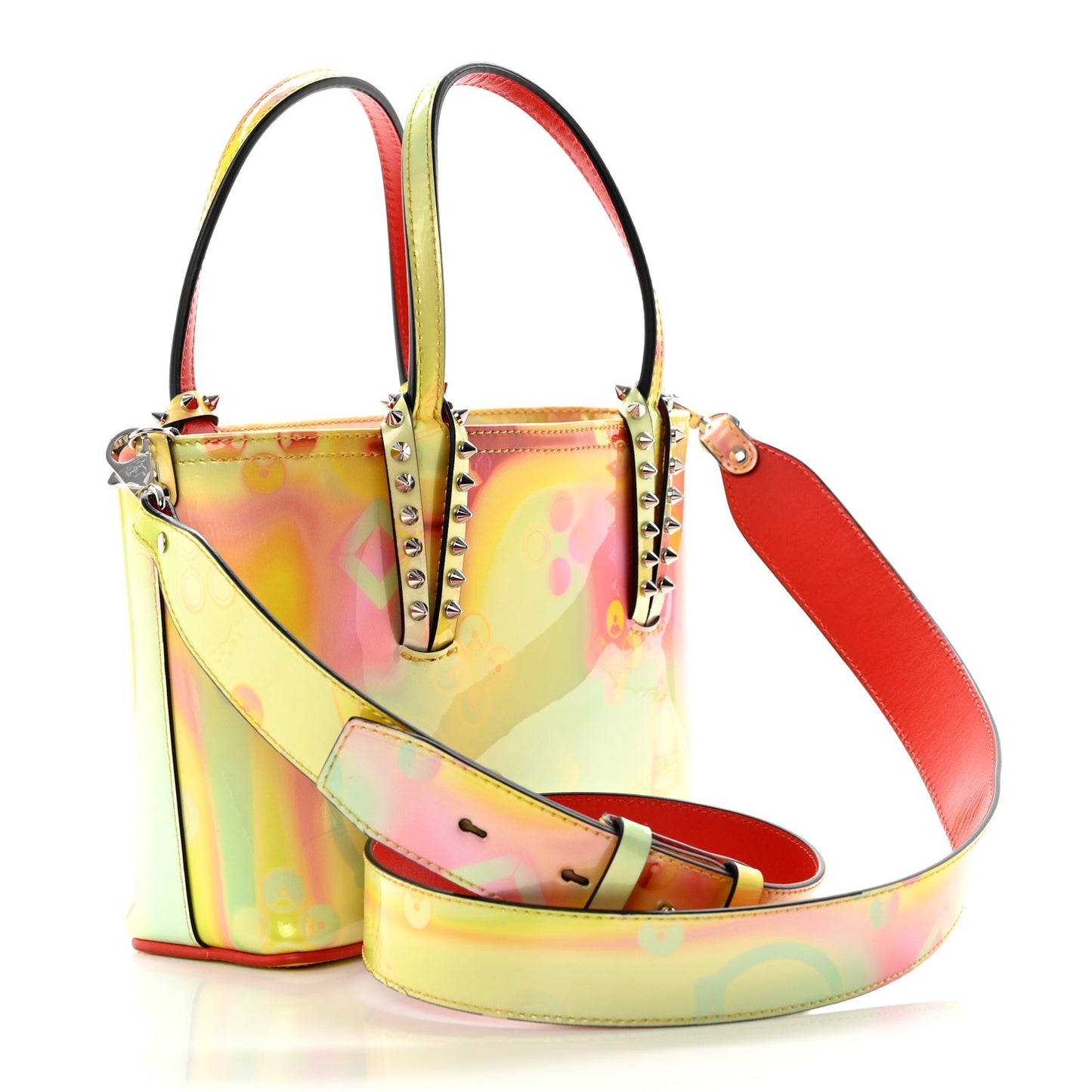 Patent Calfskin Loubinthesky Small Cabata Tote Multicolor