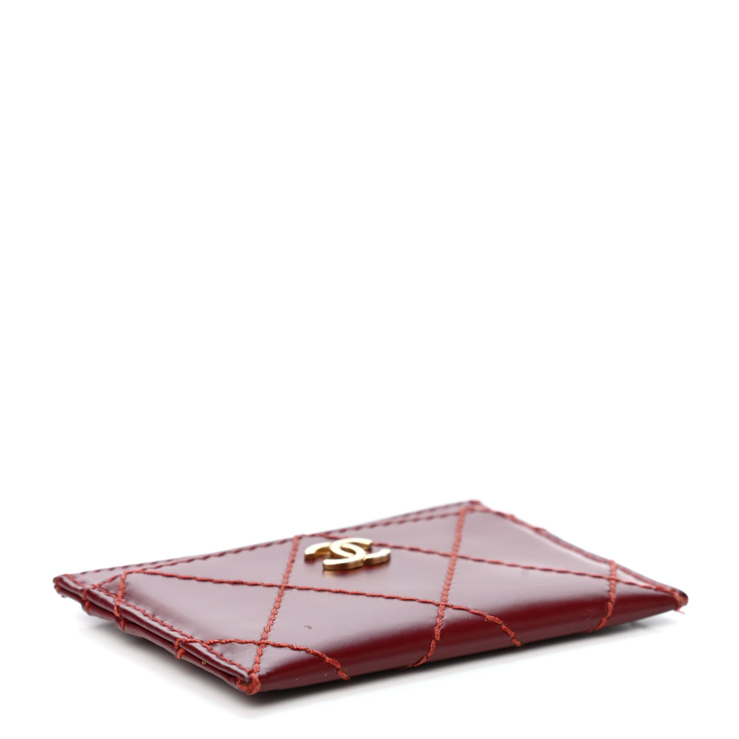 Chanel Calfskin Diamond Stitched Card Holder Red 6 of 11