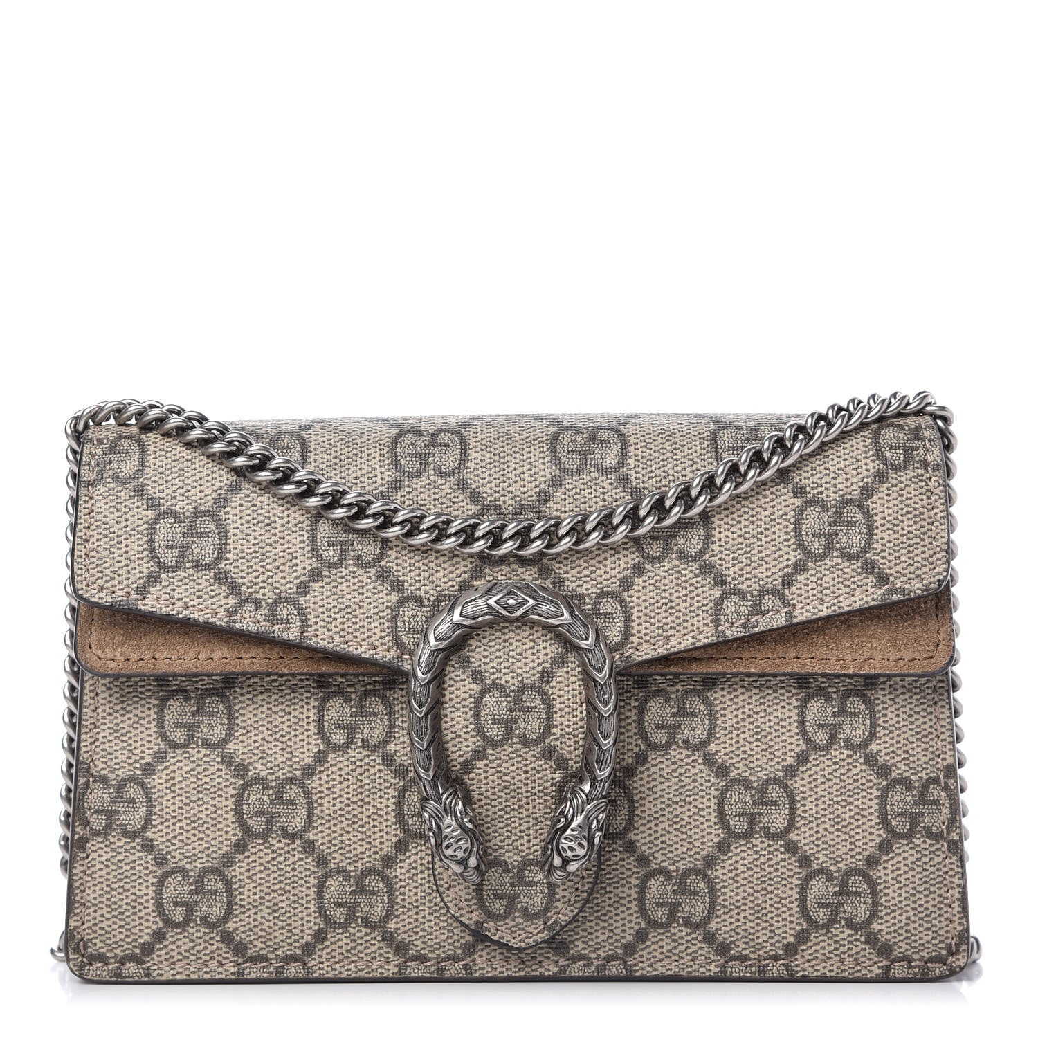 Gucci GG Supreme Monogram Super Mini Dionysus Shoulder Bag Taupe 1 of 10