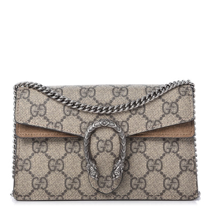 Gucci GG Supreme Monogram Super Mini Dionysus Shoulder Bag Taupe 1 of 10