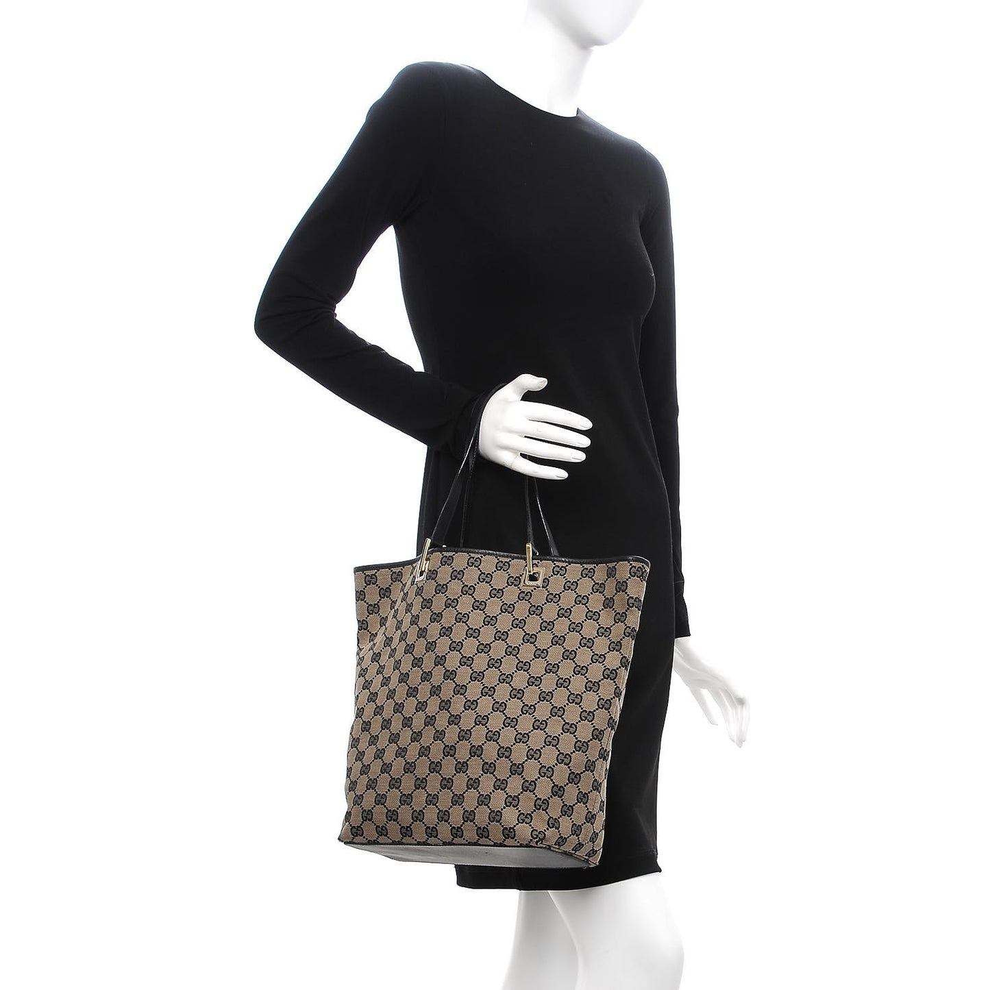 Monogram Canvas Medium Tote Black