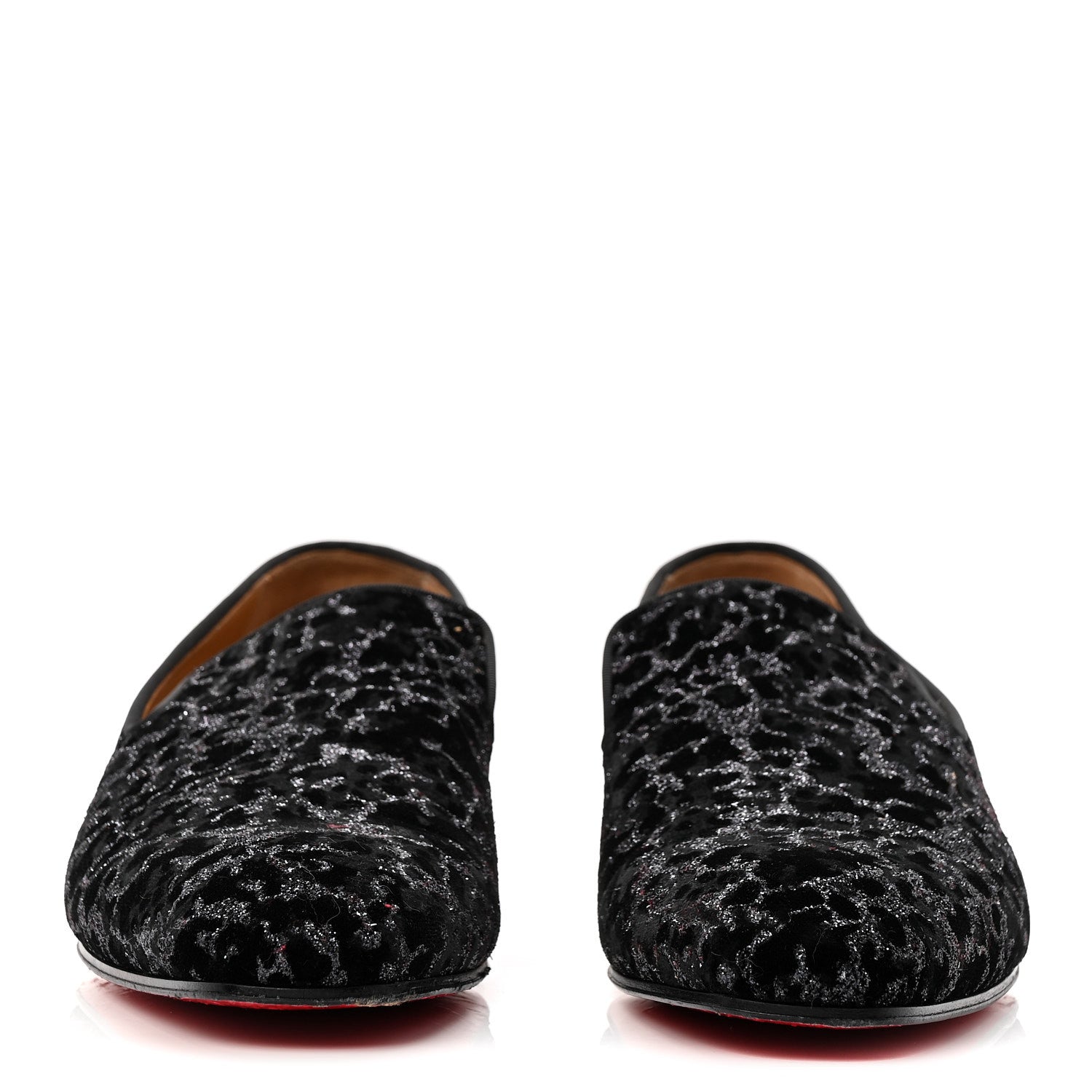 Christian Louboutin Velvet Glitter Mens Dandyrocks Flat Loafers 44 Black 3 of 8