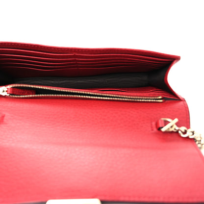 Gucci Dollar Calfskin Interlocking G Chain Wallet Red 5 of 15
