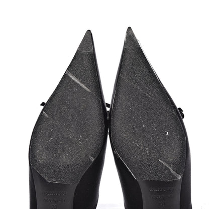 Balenciaga Satin Pointed Toe Knife 40mm Mules 37 Black 9 of 13