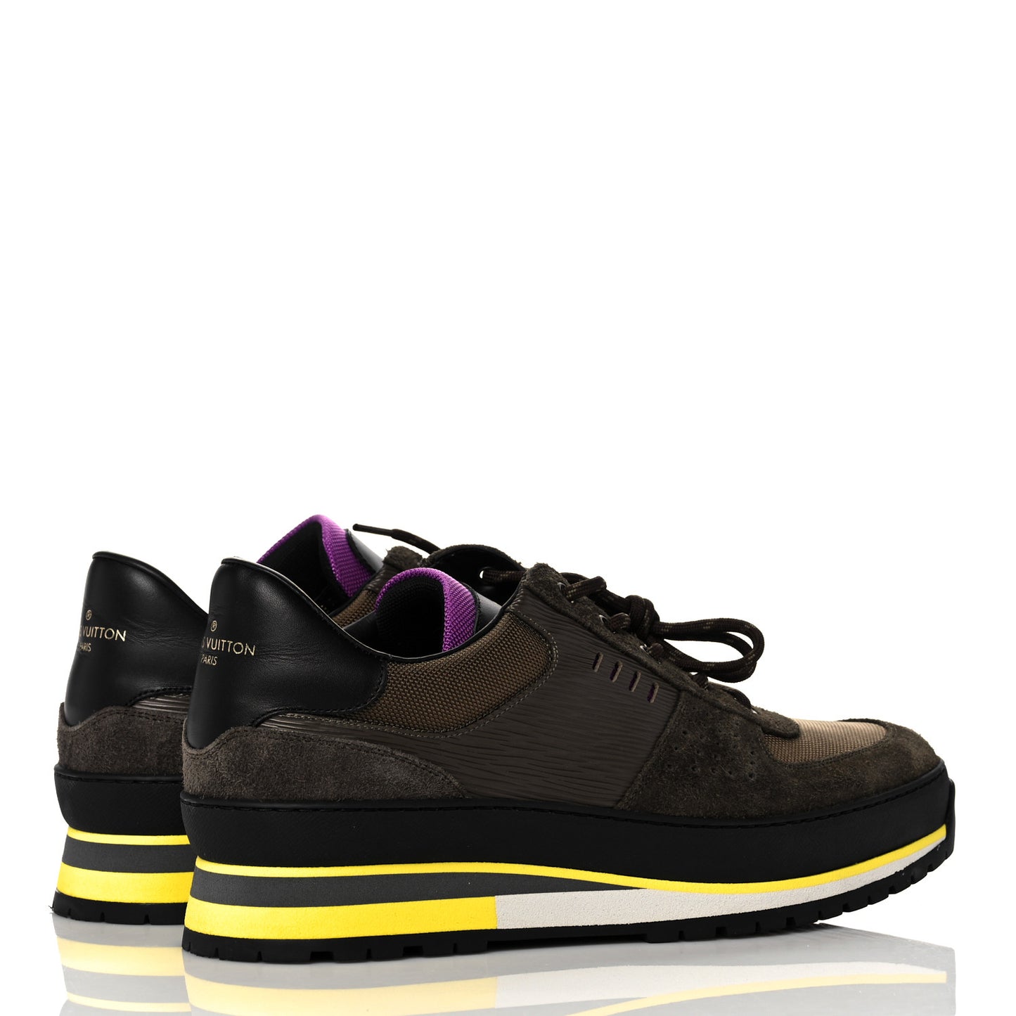 Epi Suede Mens Harlem Richelieu Sneakers 7.5 Brown Yellow