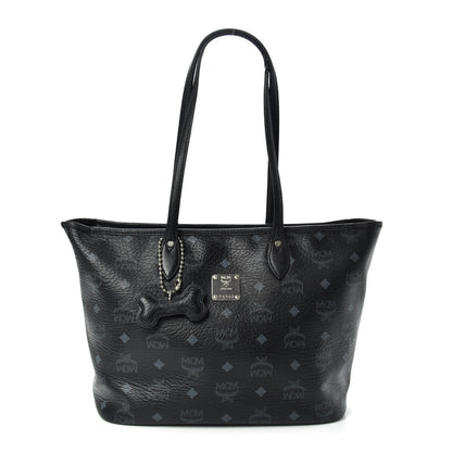 MCM Visetos Dog Bone Shopper Tote Black 1 of 9