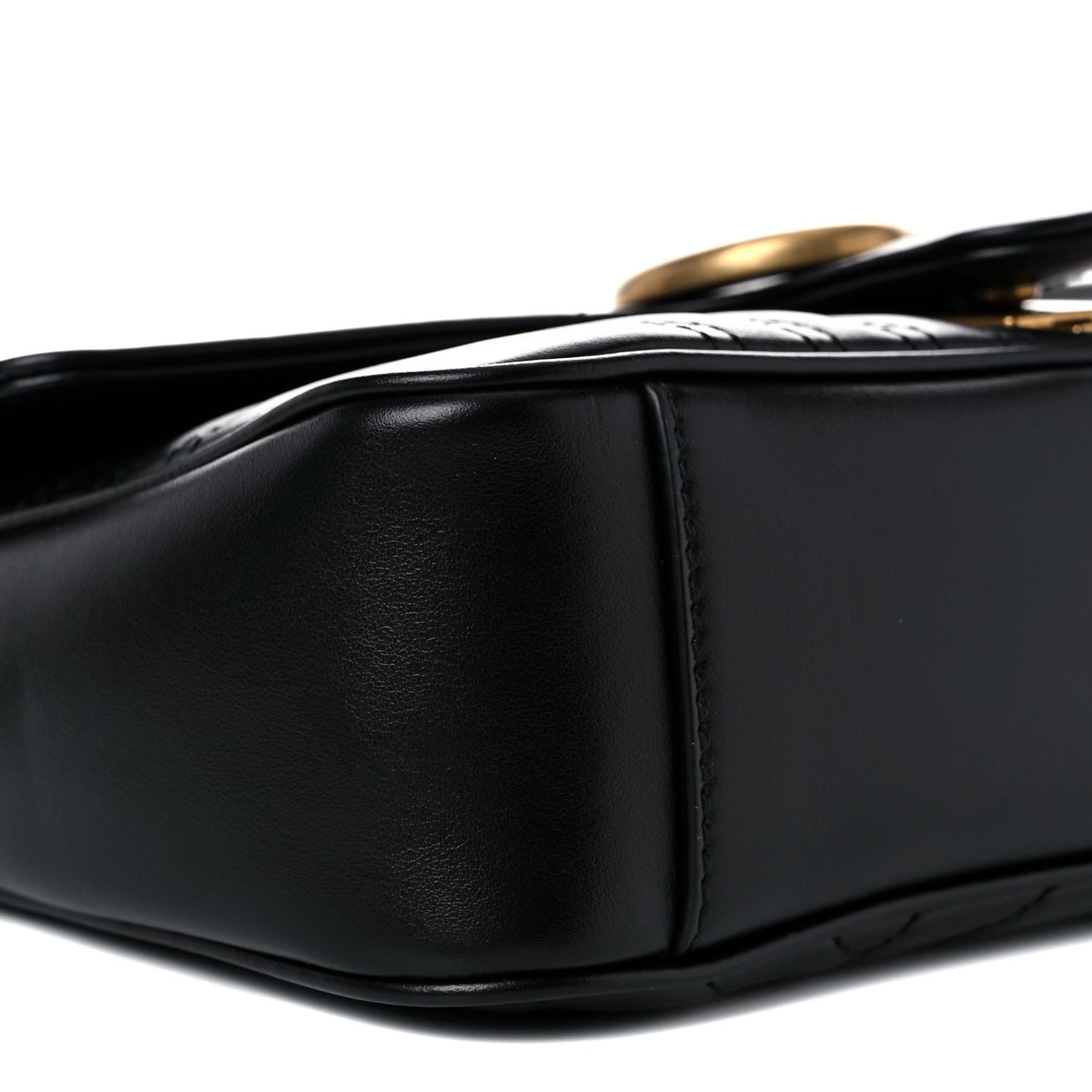 Calfskin Matelasse Small GG Marmont Shoulder Bag Black