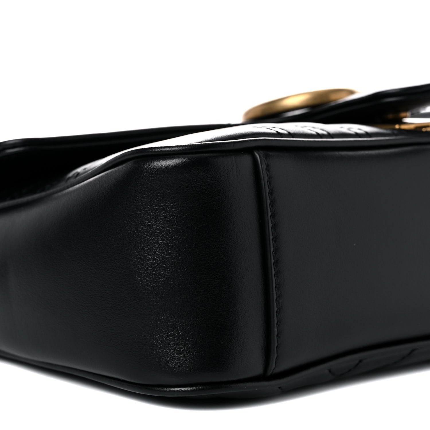 Gucci Calfskin Matelasse Small GG Marmont Shoulder Bag Black 8 of 15