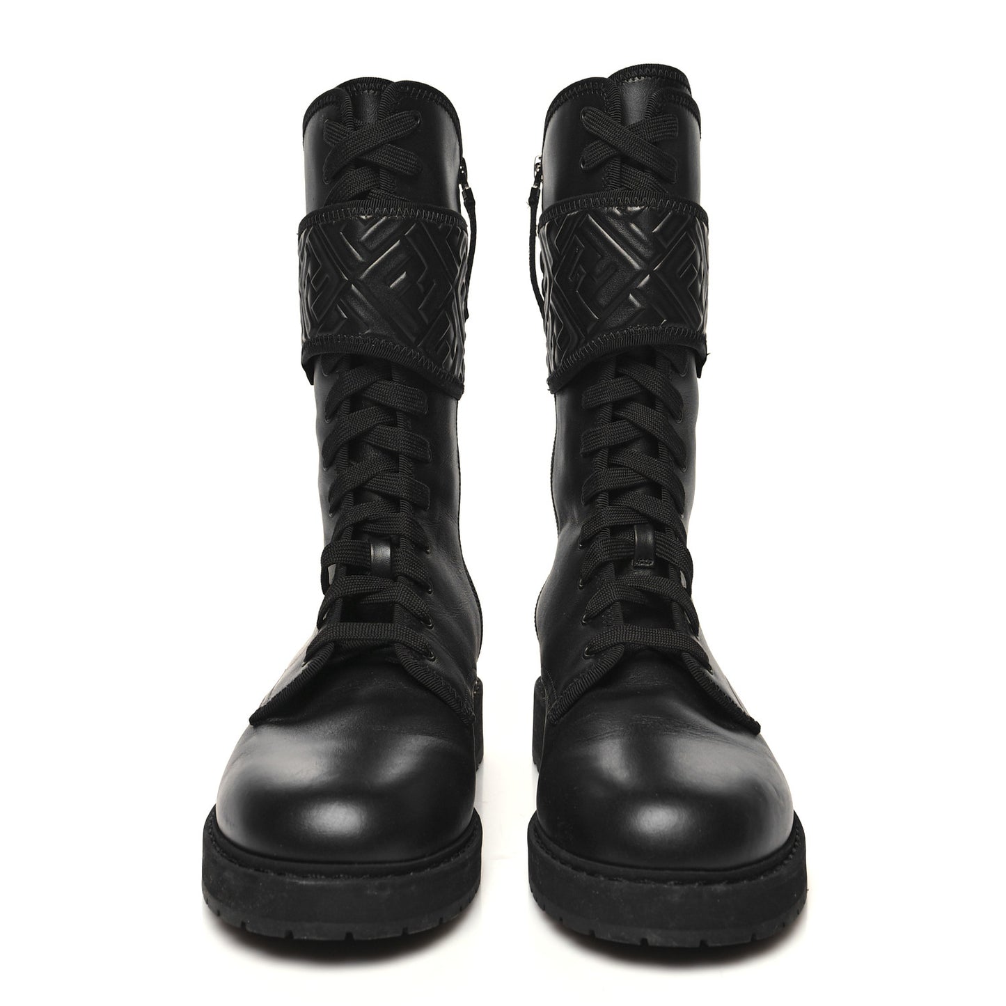 Vitello FF Embossed Biker Boots 40 Black