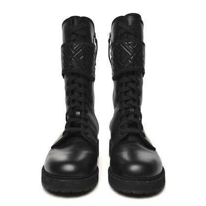 Fendi Vitello FF Embossed Biker Boots 40 Black 2 of 7