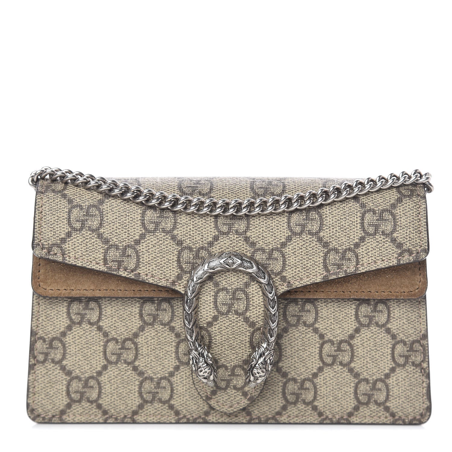 Gucci GG Supreme Monogram Super Mini Dionysus Shoulder Bag Taupe 1 of 10