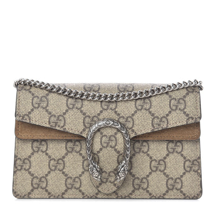 Gucci GG Supreme Monogram Super Mini Dionysus Shoulder Bag Taupe 1 of 10