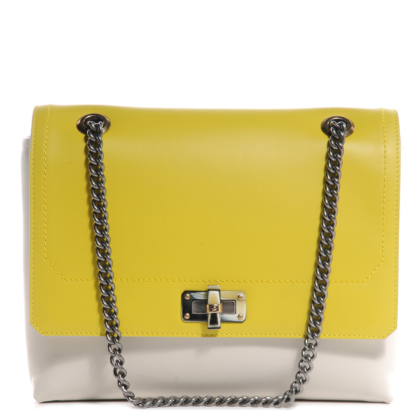 Goatskin Happy Edgy Medium Jaune White