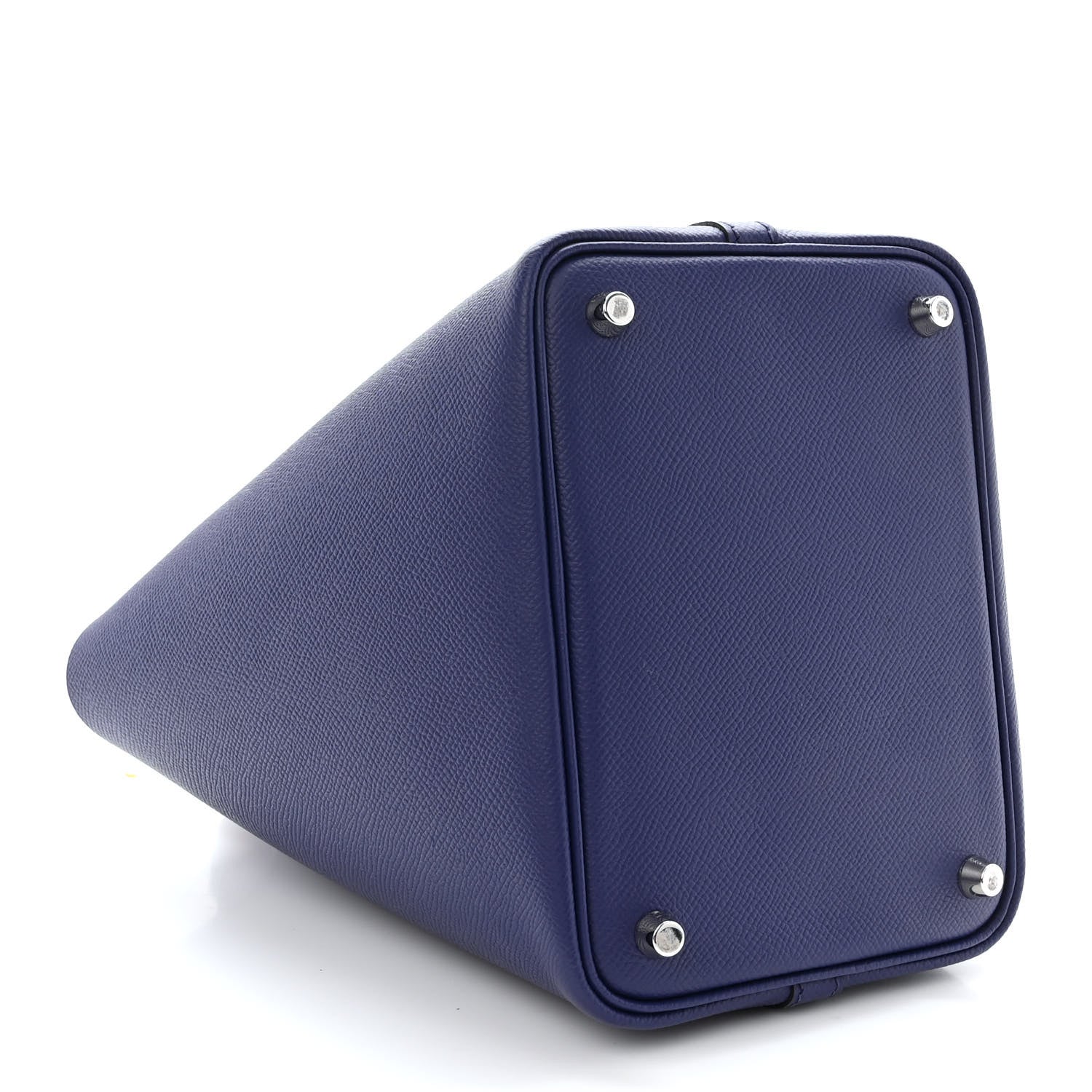 Hermes Epsom Tressage De Cuir Picotin Lock 18 PM Bleu Encre Brique Black 4 of 10