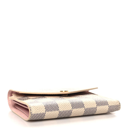 Louis Vuitton Damier Azur Victorine Wallet Rose Ballerine 4 of 7