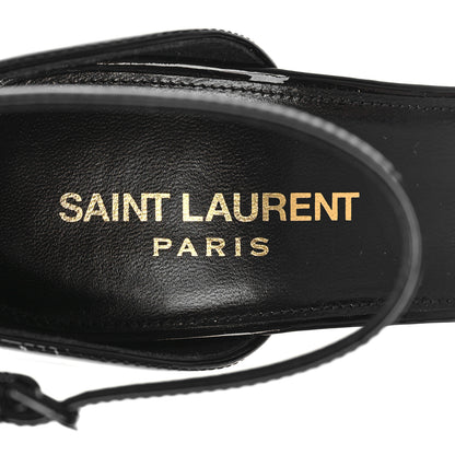 Saint Laurent Patent Calfskin Opyum 110 Sandals 38.5 Black Gold 8 of 9