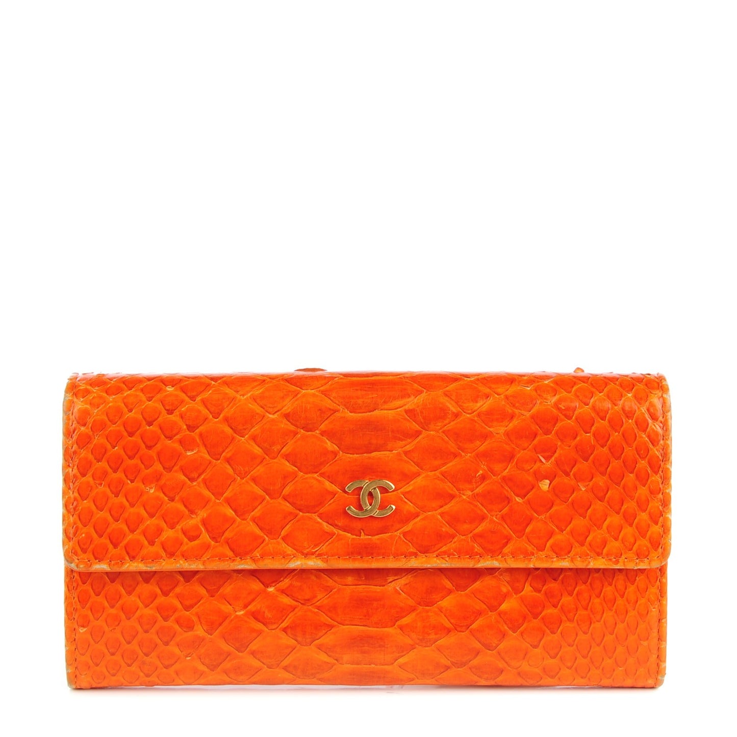 Python CC Long Flap Wallet Orange