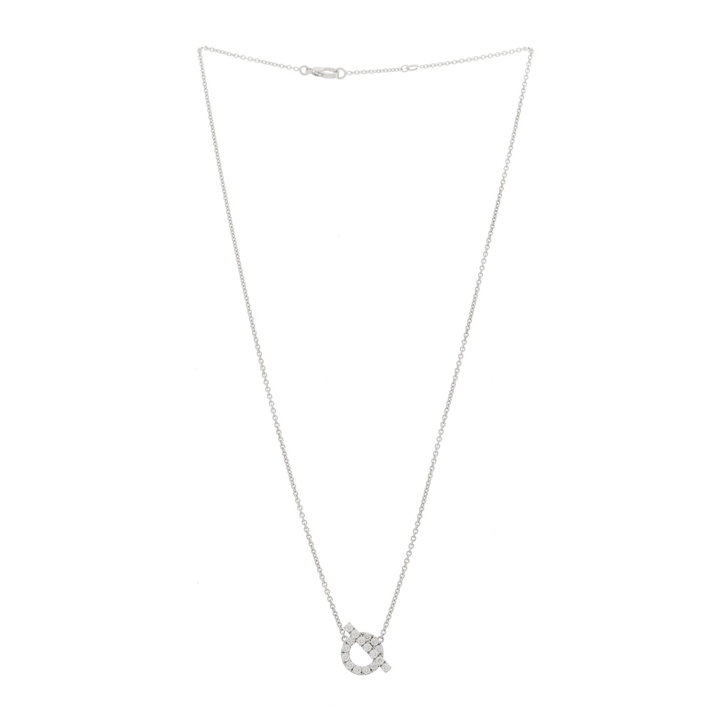18K White Gold Diamond Finesse Pendant Necklace