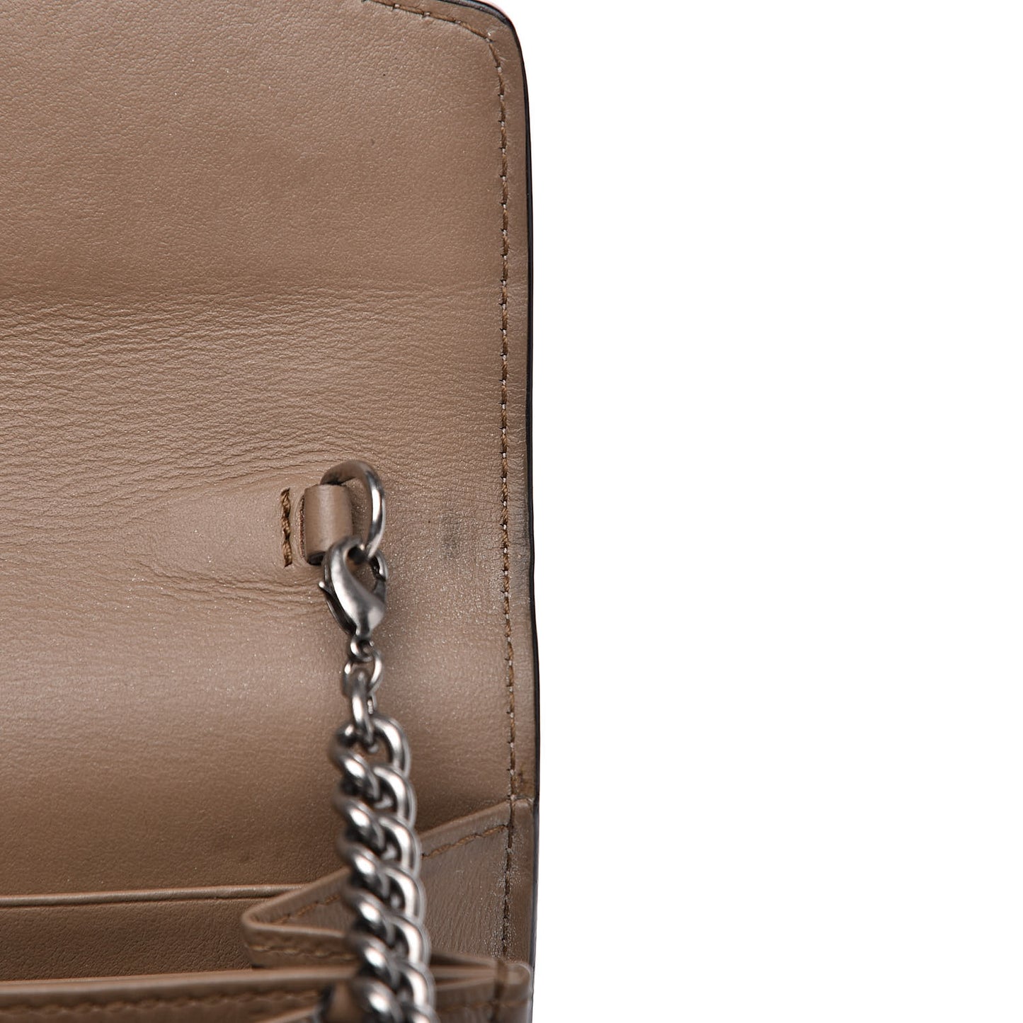 GG Supreme Monogram Mini Dionysus Chain Wallet Beige Taupe