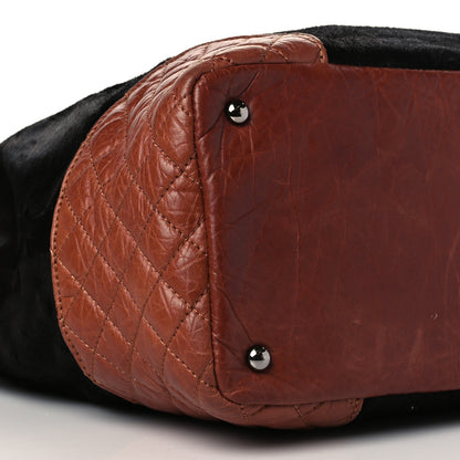 Chanel Aged Calfskin Pony Hair Quilted Miss Pony Drawstring Tote Brown 9 of 12