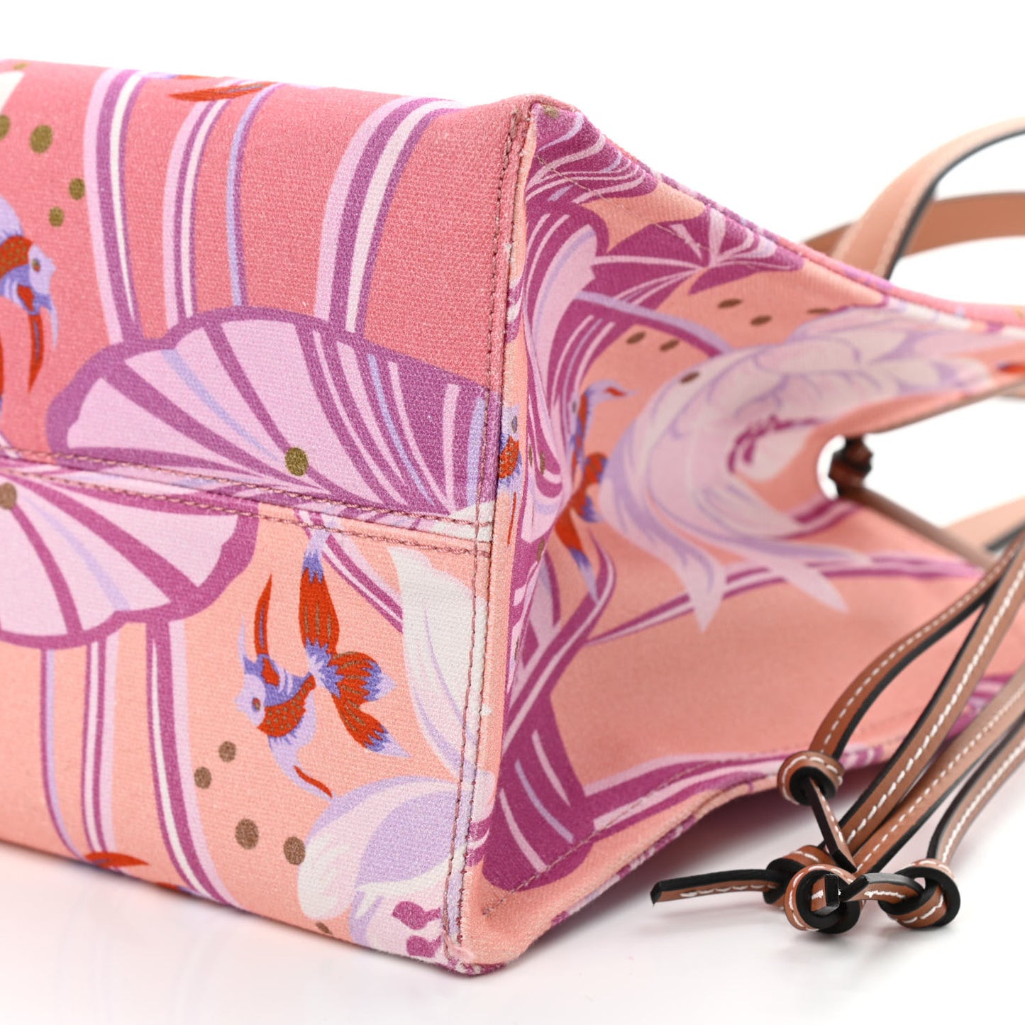 Canvas Calfskin Waterlily Print Paulas Ibiza Small Cushion Tote
