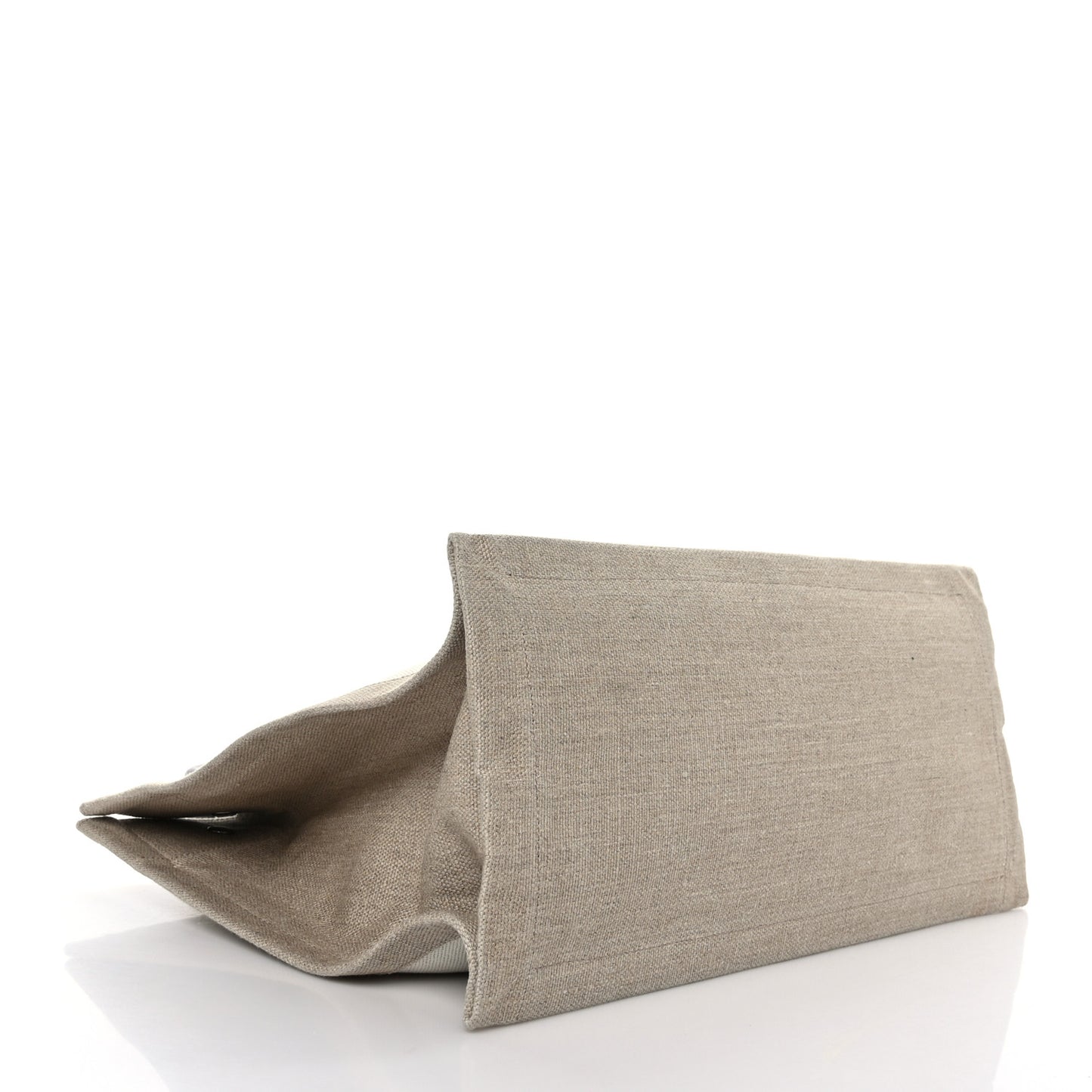 Linen Calfskin Small Rive Gauche Tote Greggio Natural