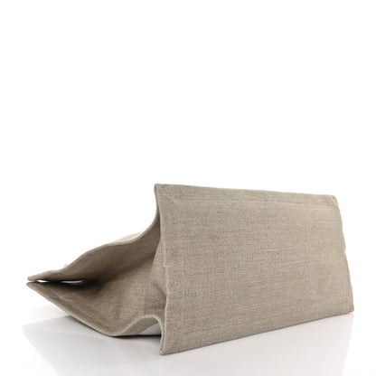 Saint Laurent Linen Calfskin Small Rive Gauche Tote Greggio Natural 4 of 8