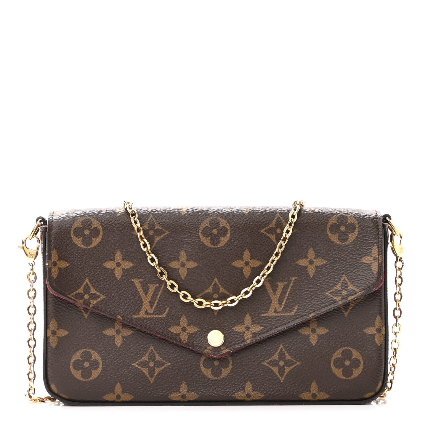 Monogram Pochette Felicie Chain Wallet Fuchsia
