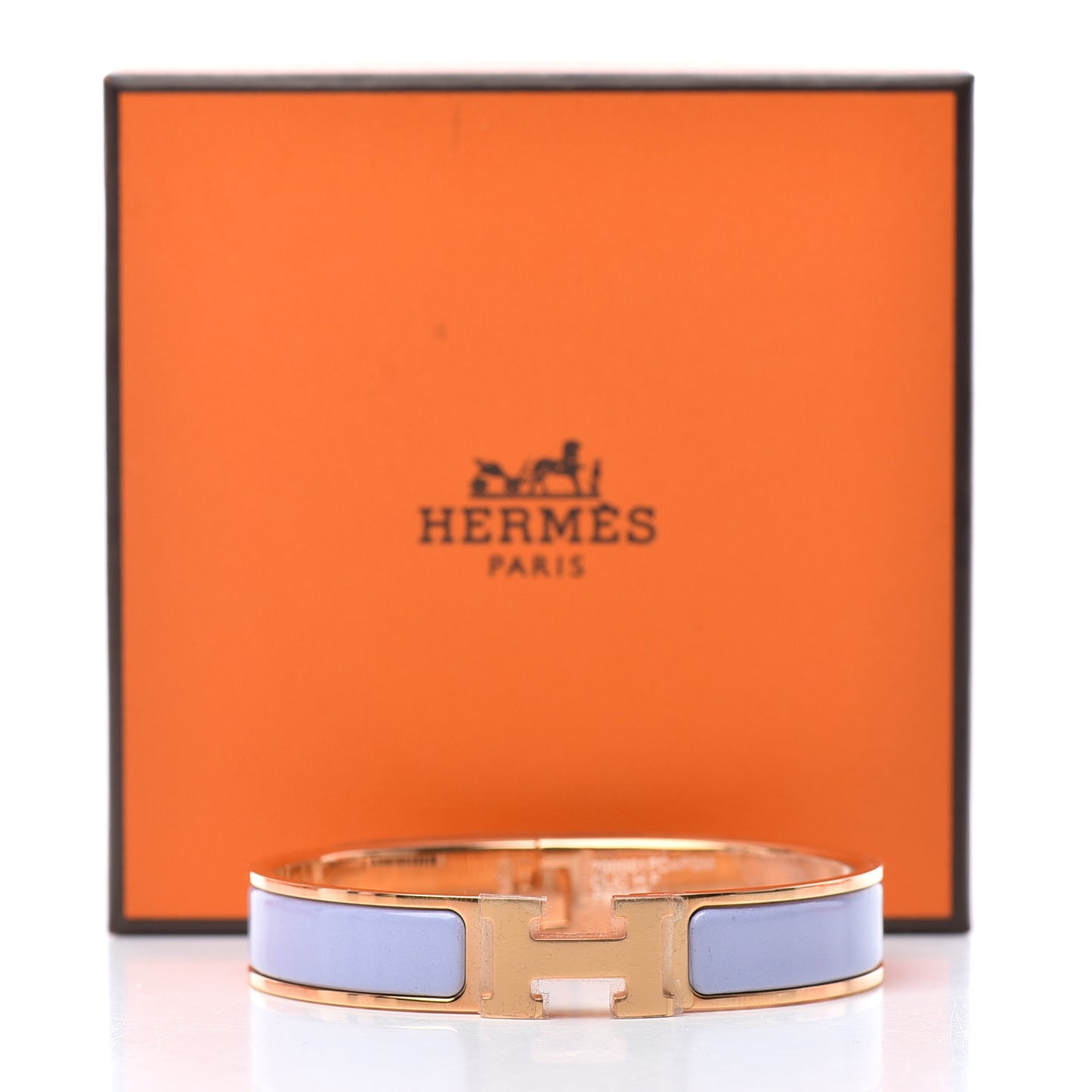 Enamel Narrow Clic Clac H Bracelet GM Parme