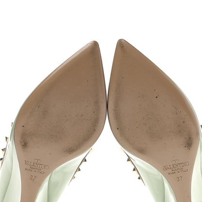 Valentino Garavani Patent Rockstud 70mm Wedges 37 Water Green Poudre 9 of 11