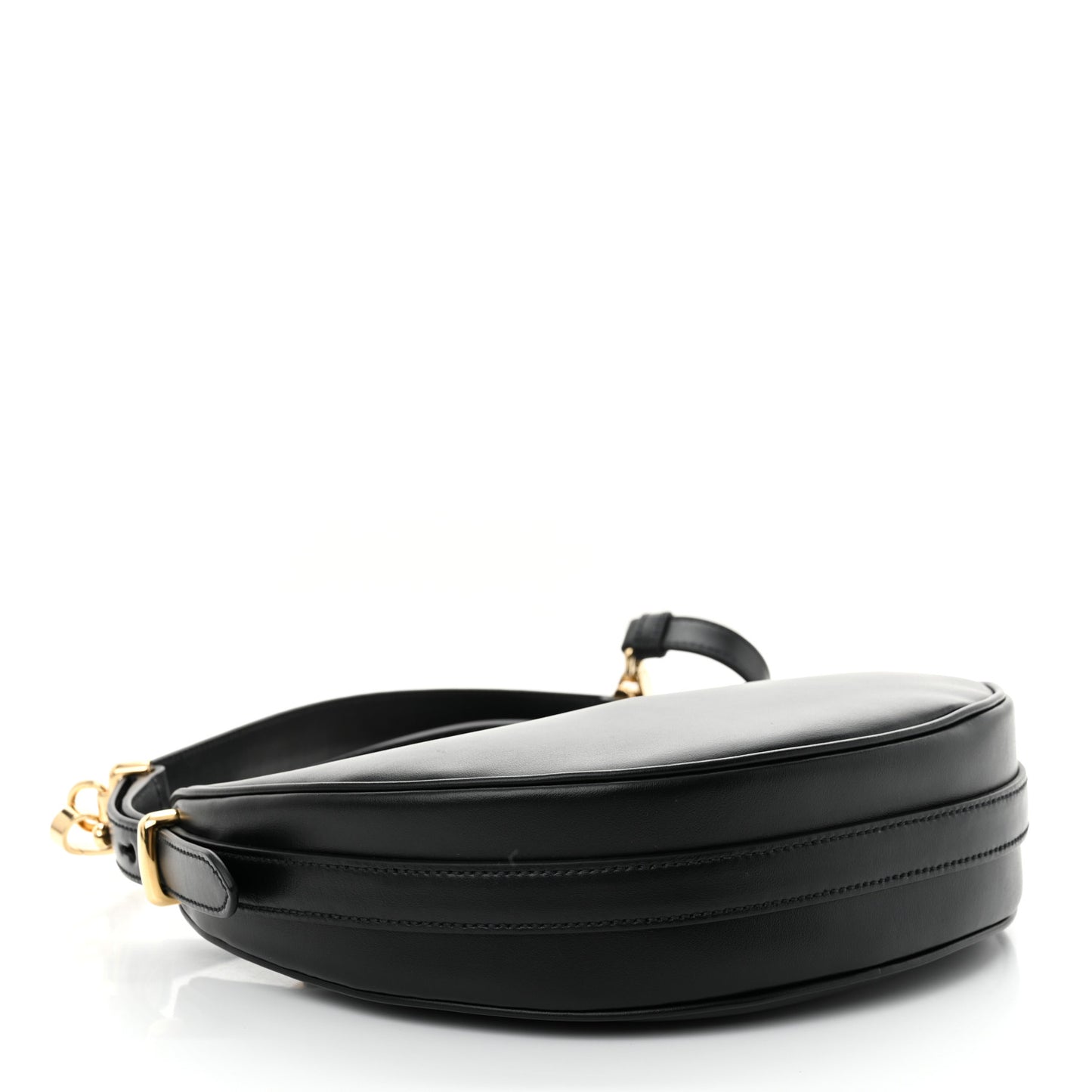 Soft Calfskin Arque Shoulder Bag Black