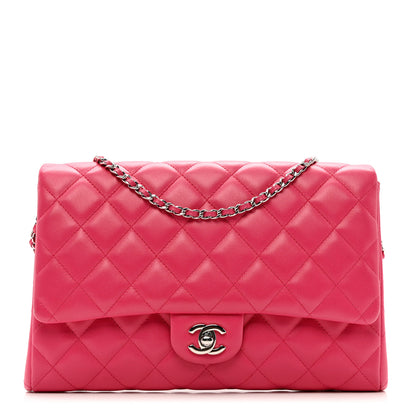 Chanel Lambskin Quilted Clutch With Chain Flap Pink 1 of 9