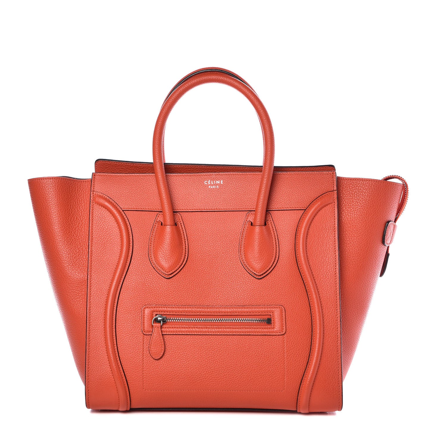 Drummed Calfskin Mini Luggage Vermillion