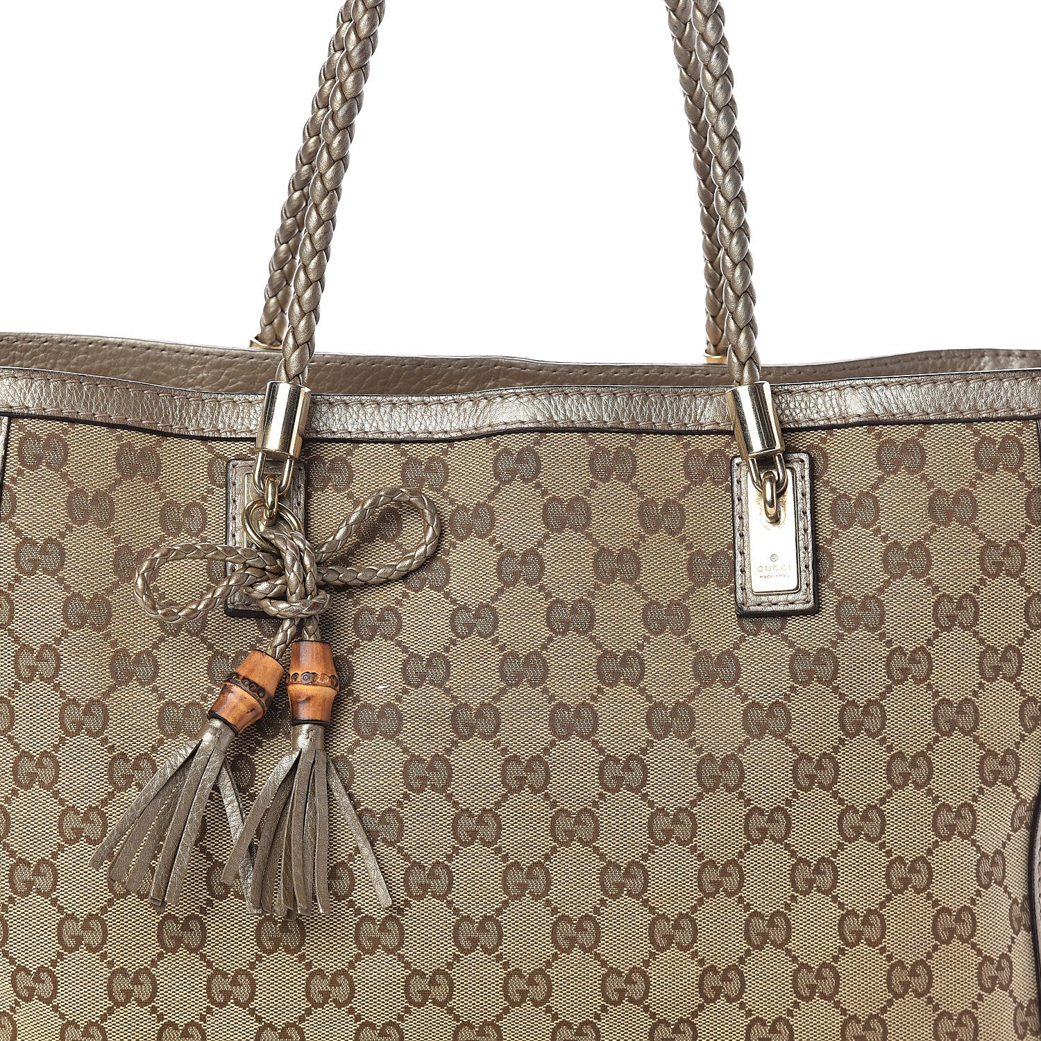 Gucci Monogram Medium Bella Tote Gold 7 of 9