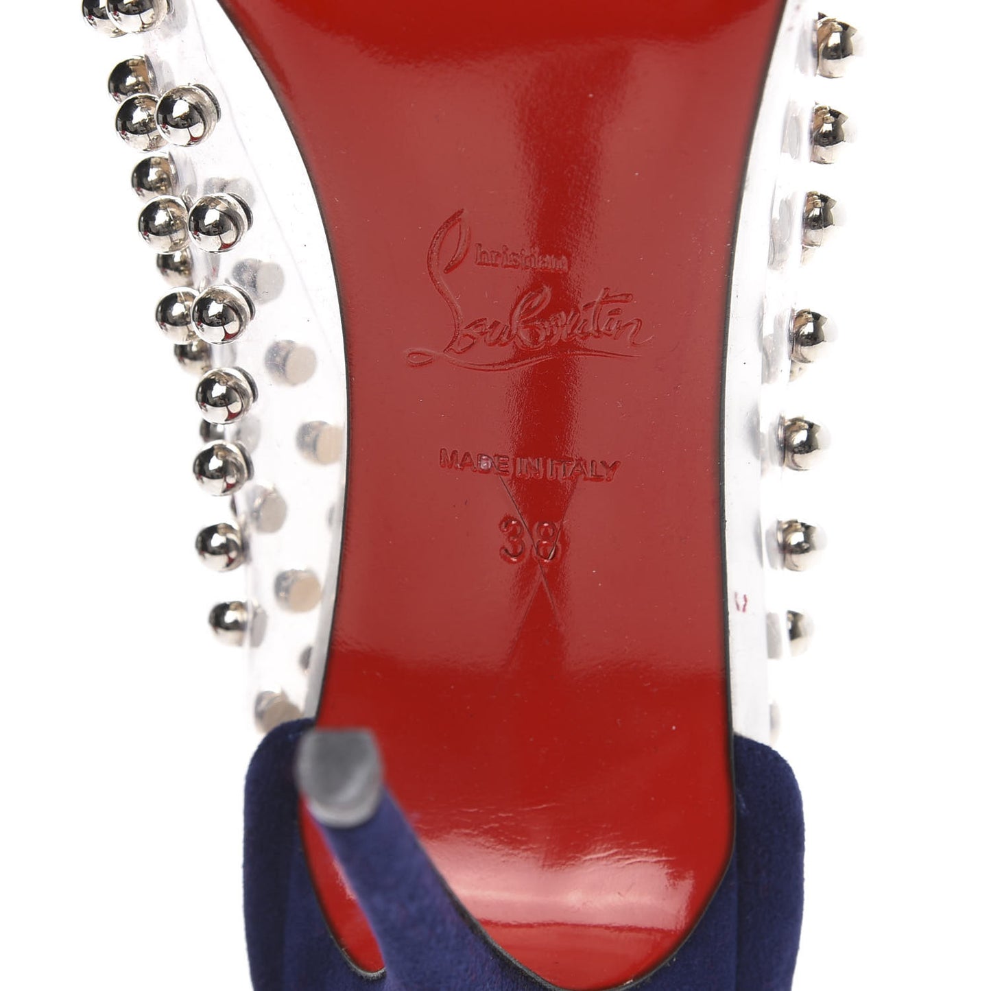Suede Patent Studded Bille et Boule 100 Pumps 38 Navy