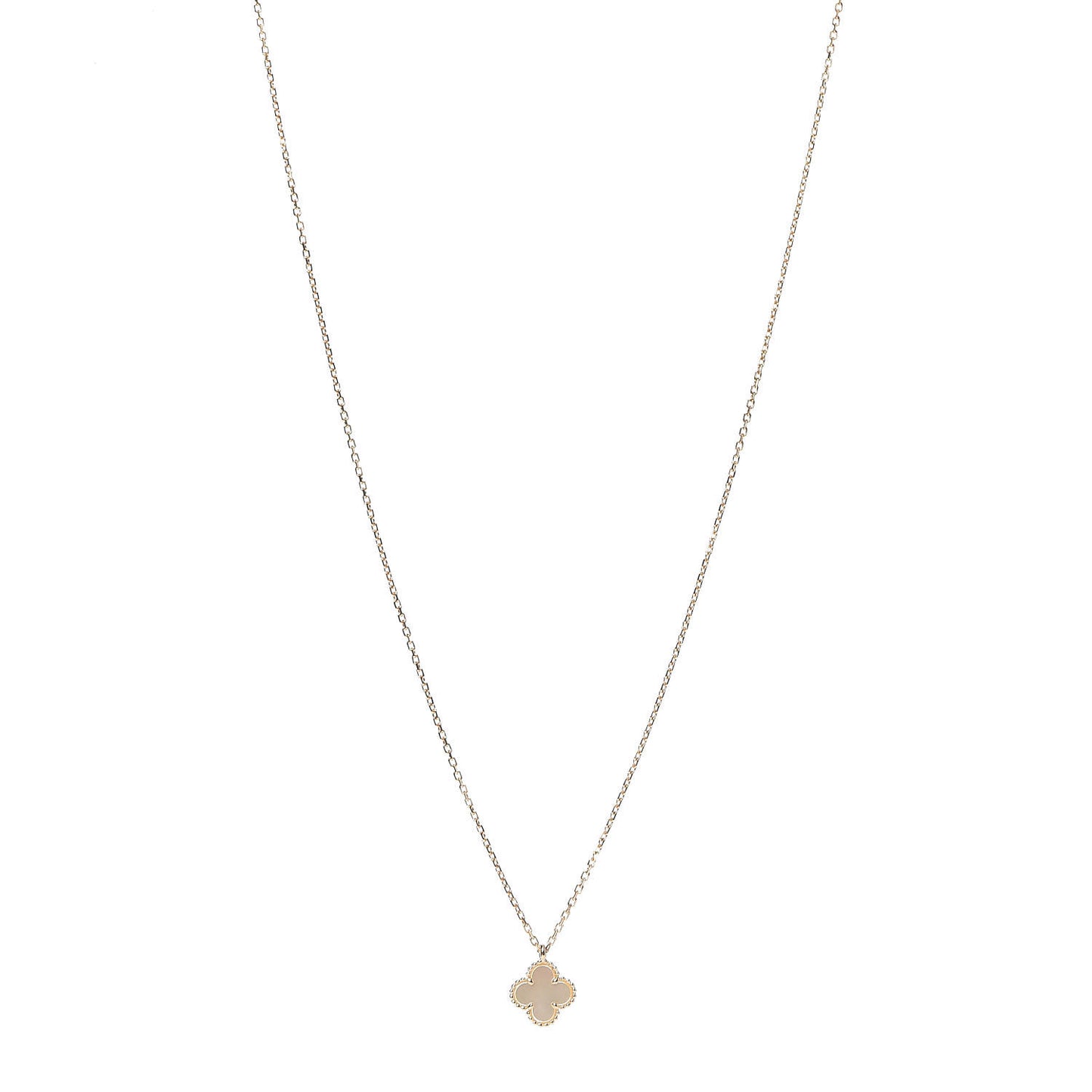 18K Yellow Gold Mother of Pearl Sweet Alhambra Pendant Necklace