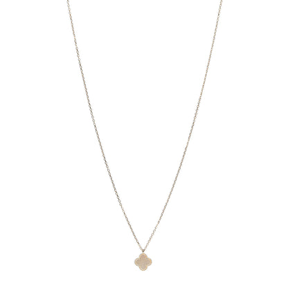 Van Cleef & Arpels 18K Yellow Gold Mother of Pearl Sweet Alhambra Pendant Necklace 1 of 7