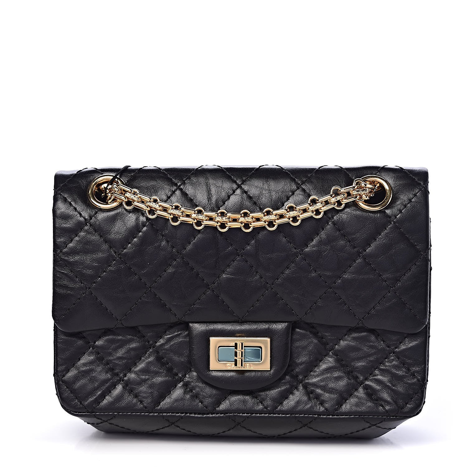 Chanel Aged Calfskin Quilted 2.55 Reissue Mini Flap Black 1 of 11