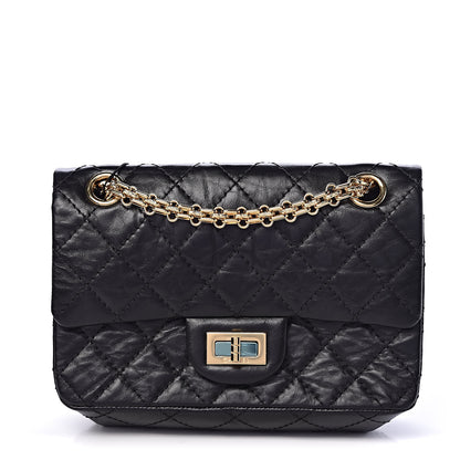 Chanel Aged Calfskin Quilted 2.55 Reissue Mini Flap Black 1 of 11
