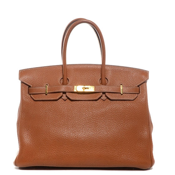 Taurillon Clemence Birkin 35 Gold