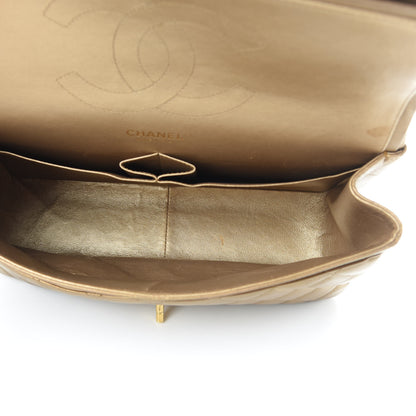 Chanel Metallic Lambskin Quilted Jumbo Double Flap Gold 6 of 17