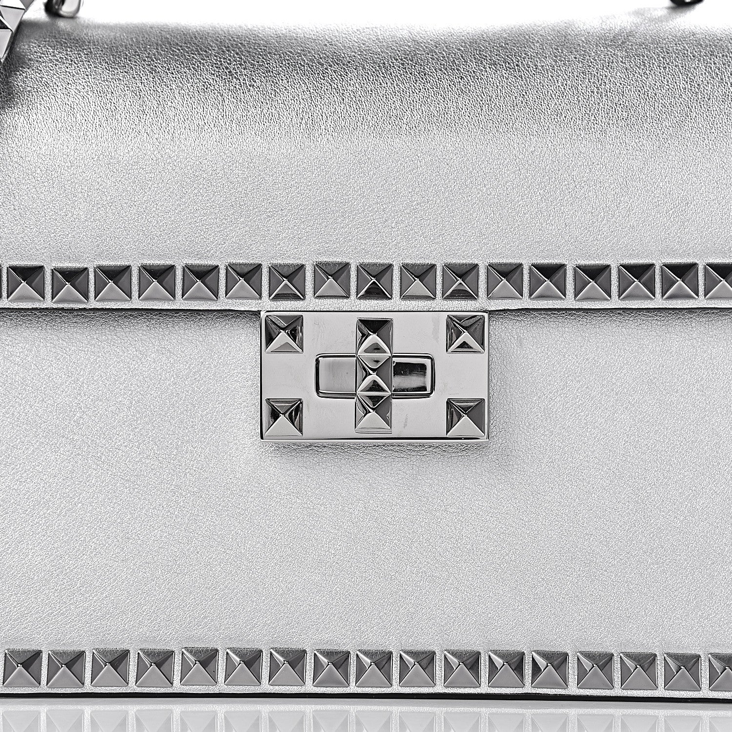 Valentino Garavani Metallic Calfskin Small Rockstud No Limit Shoulder Bag Silver 13 of 13