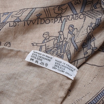 Hermes Cashmere Silk A La Gloire De Guillaume Shawl 140 6 of 6